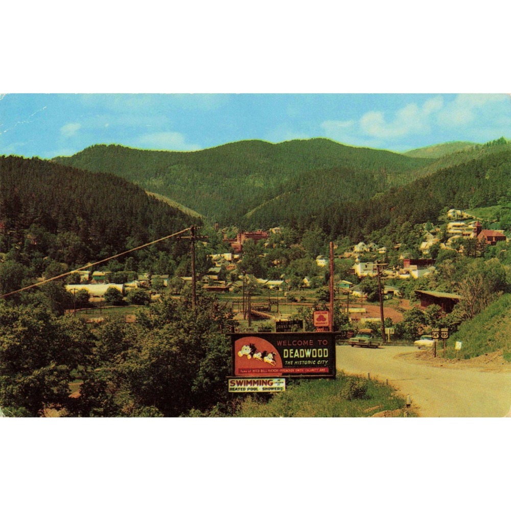 Vintage Deadwood South Dakota Postcard Historic City Black Hills Chrome 1970 - Picture 1 of 2